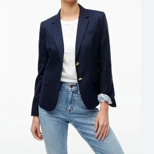 J Crew NEW Navy Blue Wool Gold Button Schoolboy Blazer | Size 2